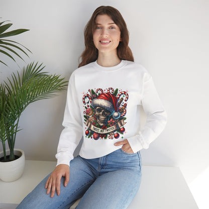Holiday Skull Sweet But Twisted Christmas Crewneck Sweatshirt