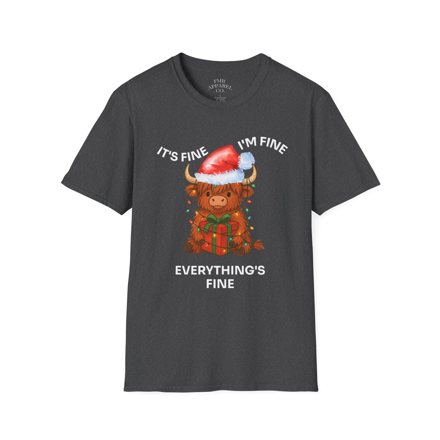 Everything’s Fine Christmas Cow T-Shirt