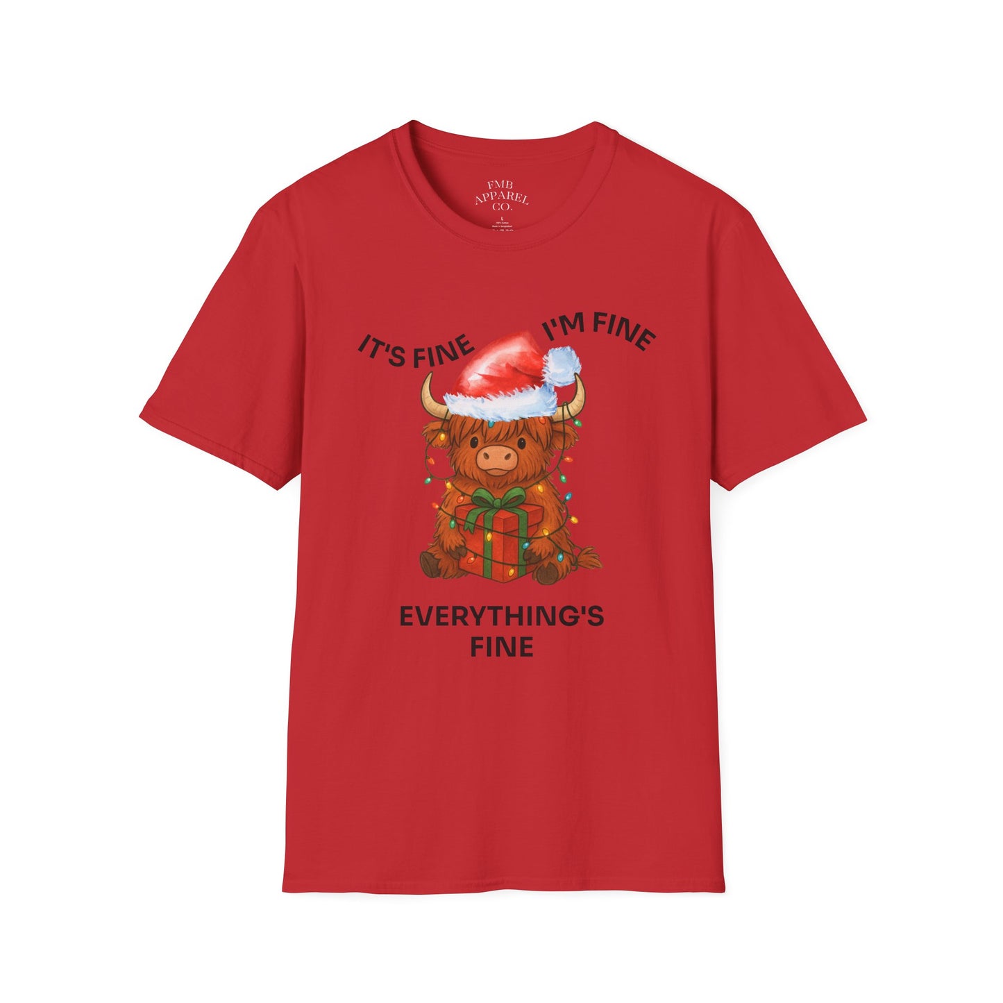 Everything’s Fine Christmas Cow T-Shirt