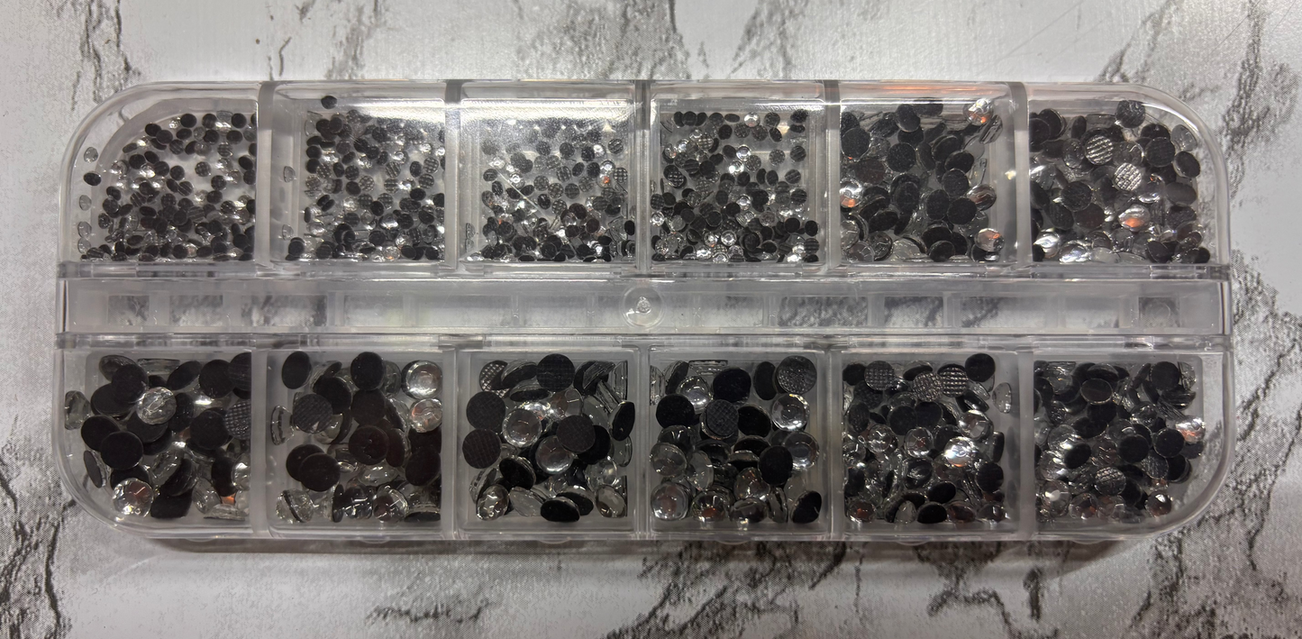 Black backed rhinestones
