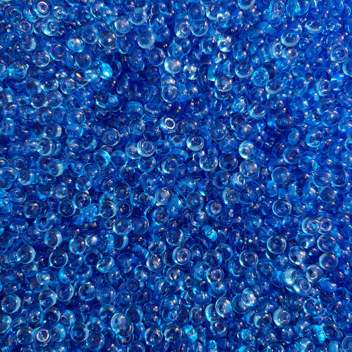 Close-up of blue glass beads