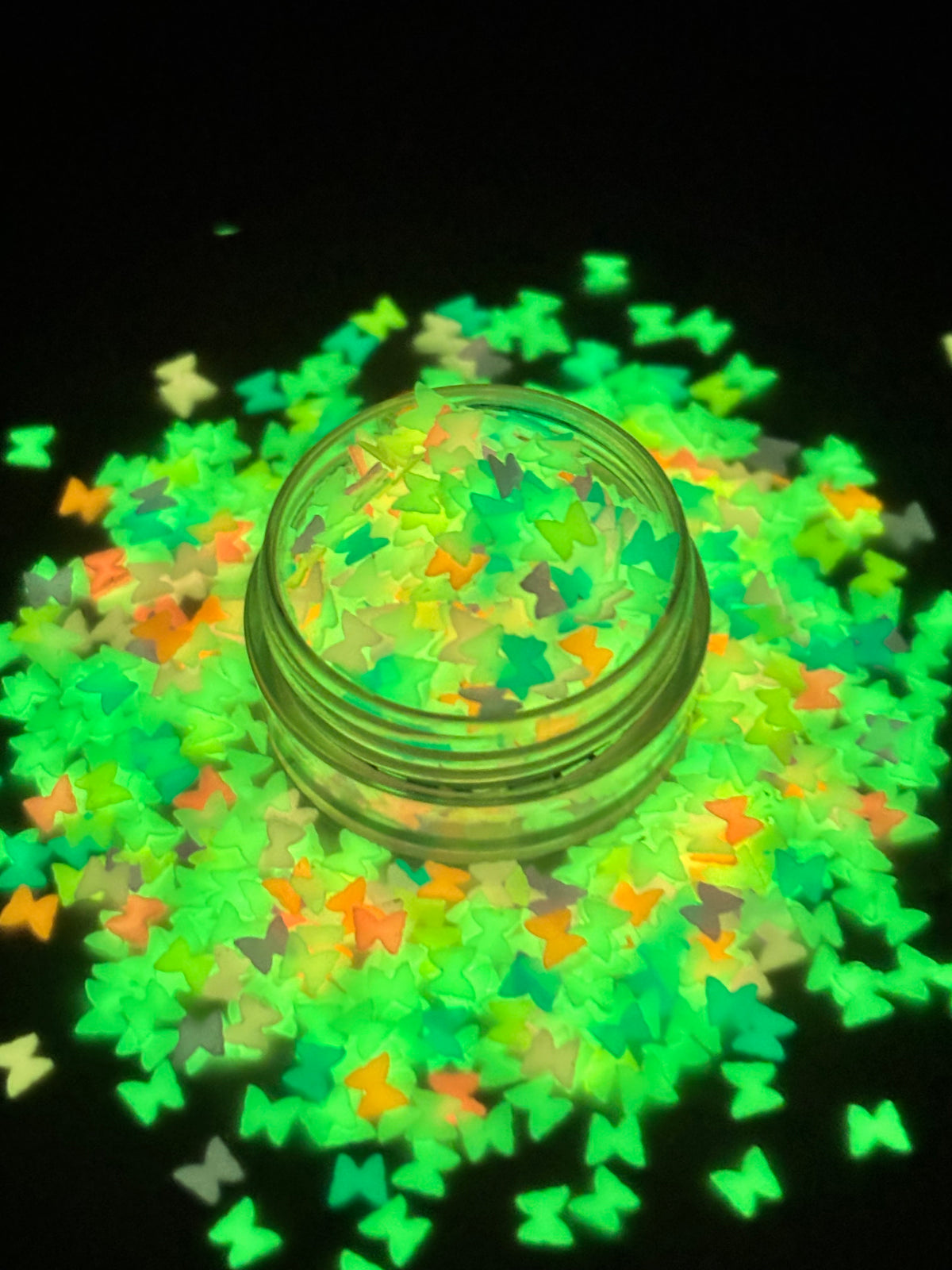Rainbow glow butterfly-shaped glitter for snow globe tumblers and crafts
