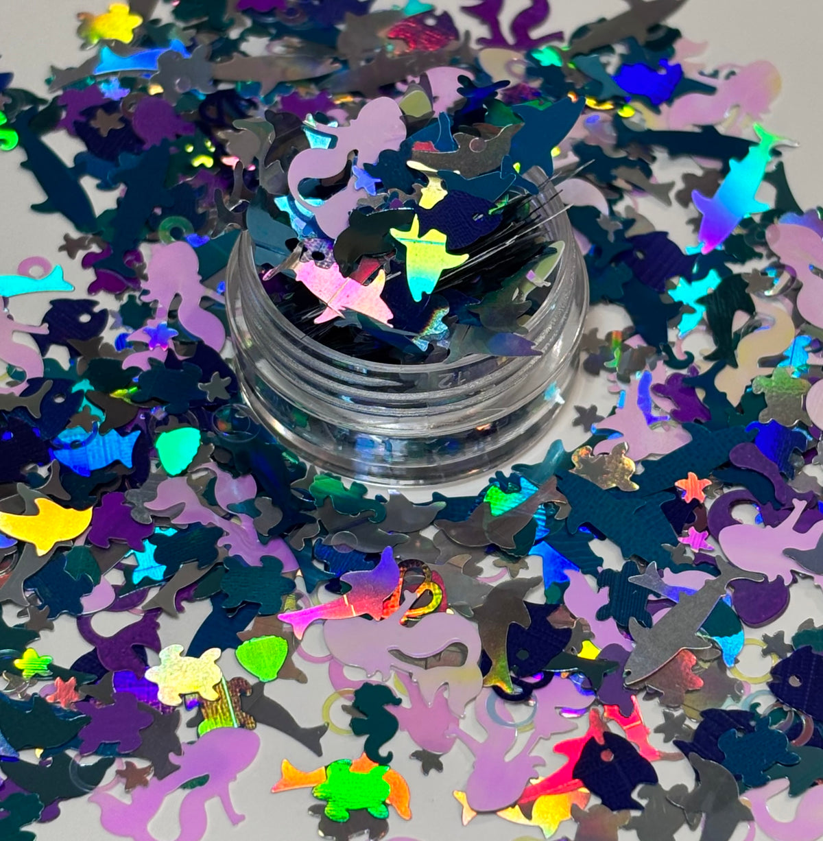 Blue Holo Ocean Mix Shaped Glitter