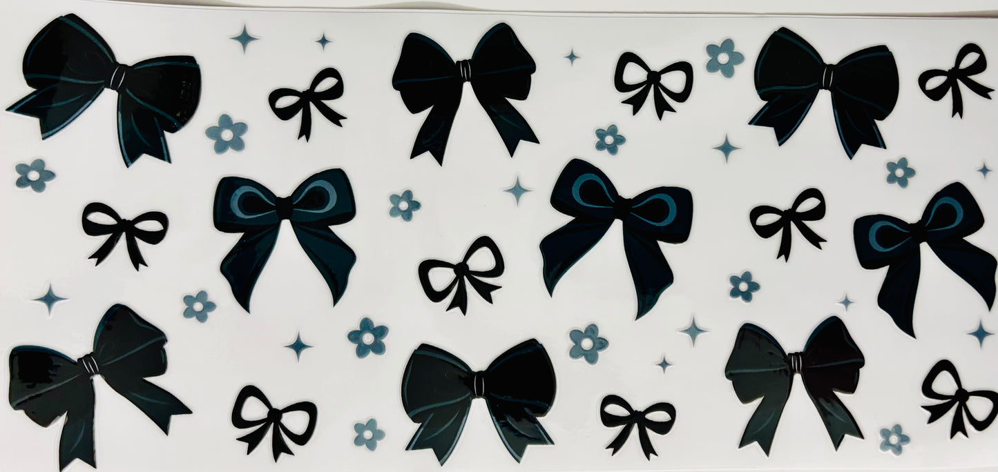 # 223 - Green/black bows and flowers wrap