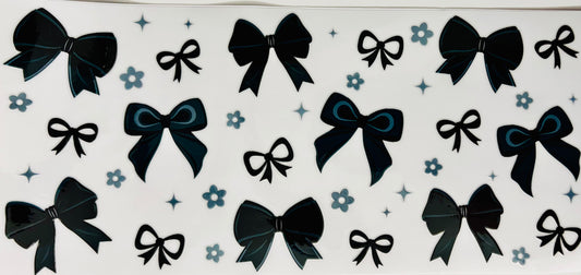 # 223 - Green/black bows and flowers wrap