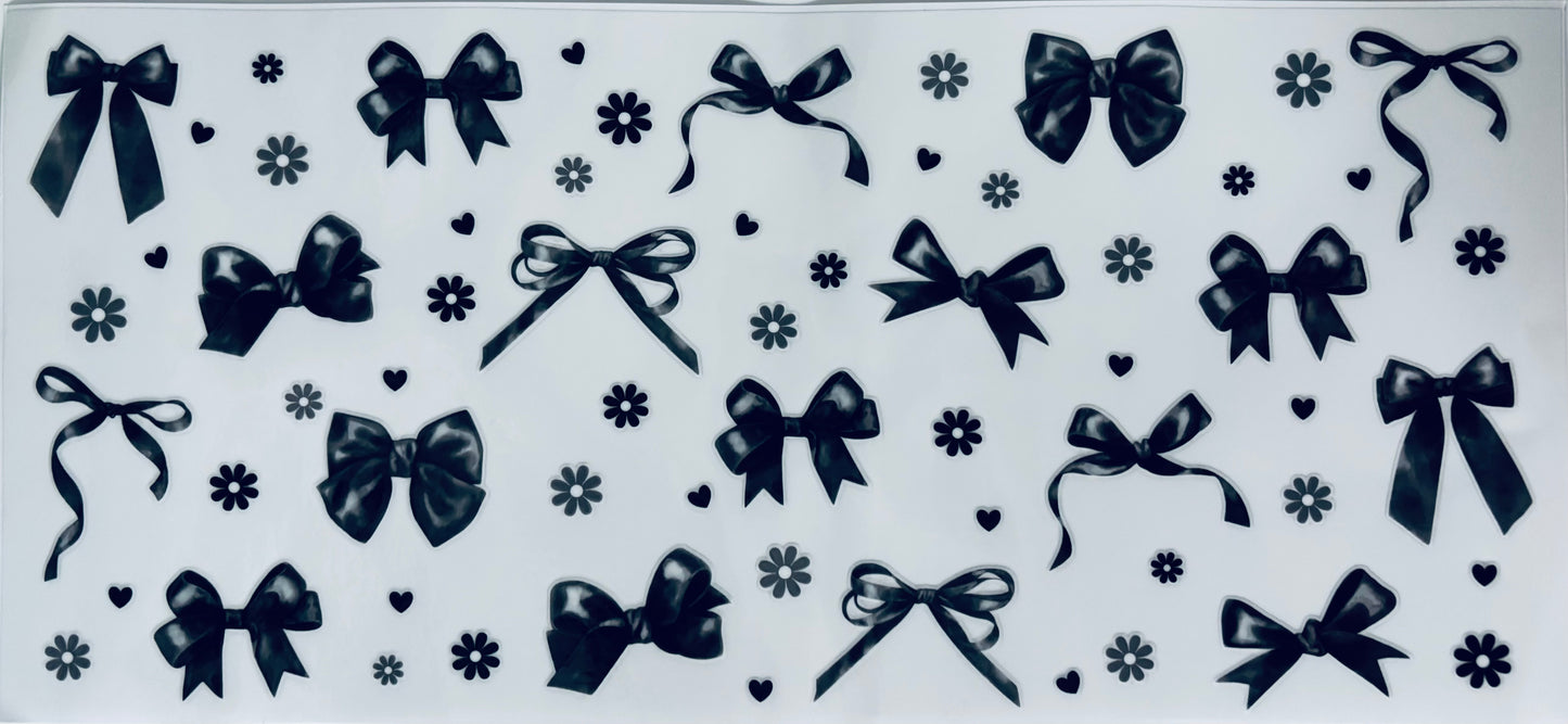 # 226 - Black bows and flowers wrap