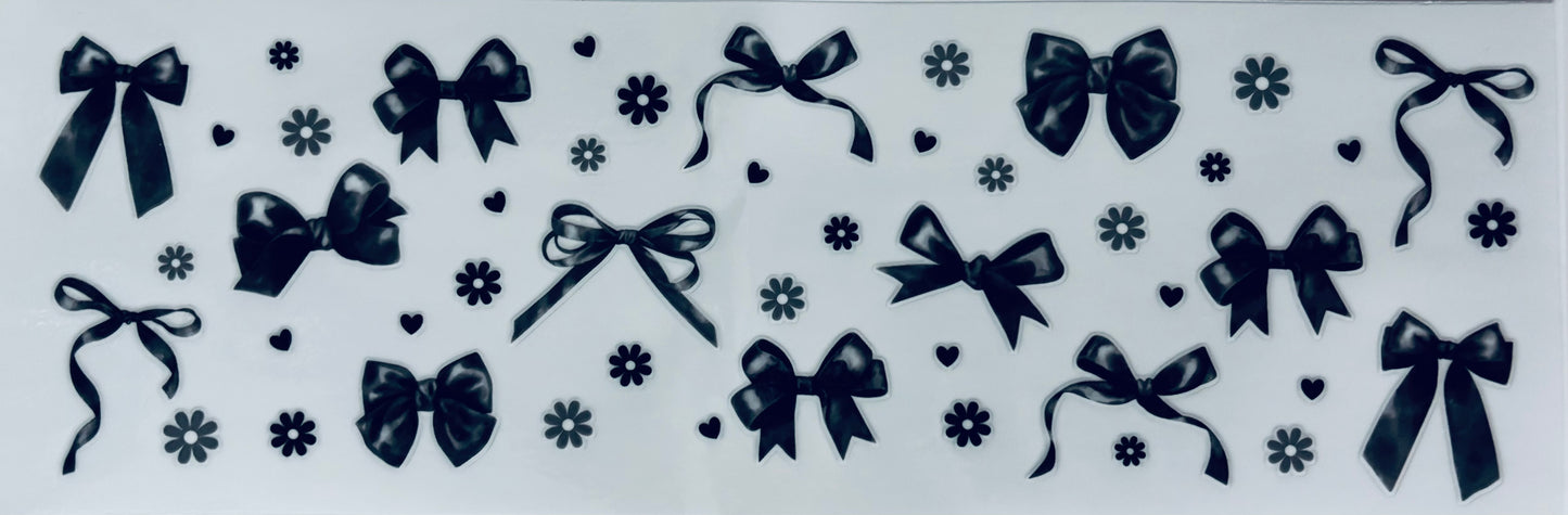 # 226 - Black bows and flowers wrap