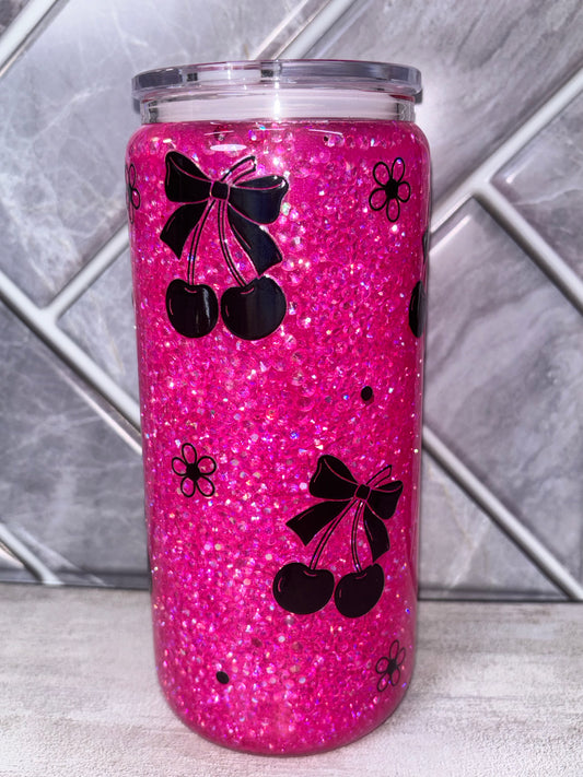 20 oz Black Bow Tumbler (Ready to Ship)