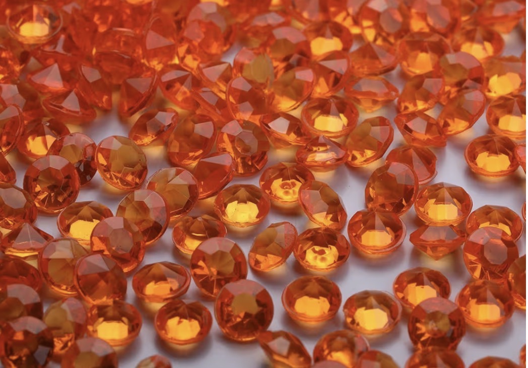 Bright Orange Acrylic Diamonds