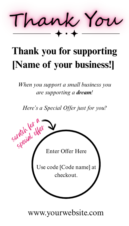 Scratcher Thank You Cards Template