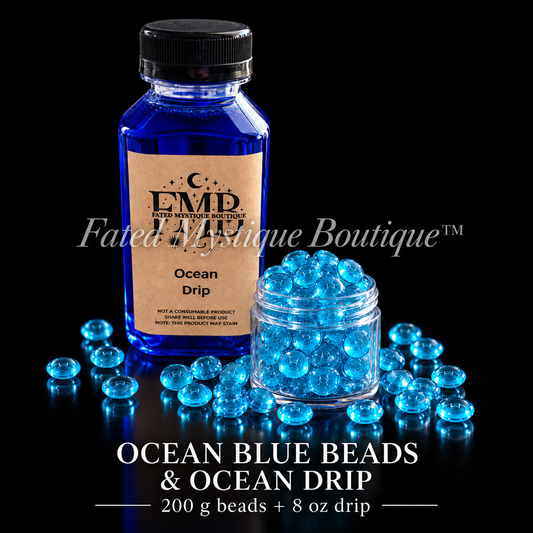Ocean Blue Beads (200 grams) & 8 oz Ocean Drip — Fated Mystique Boutique studio product photo