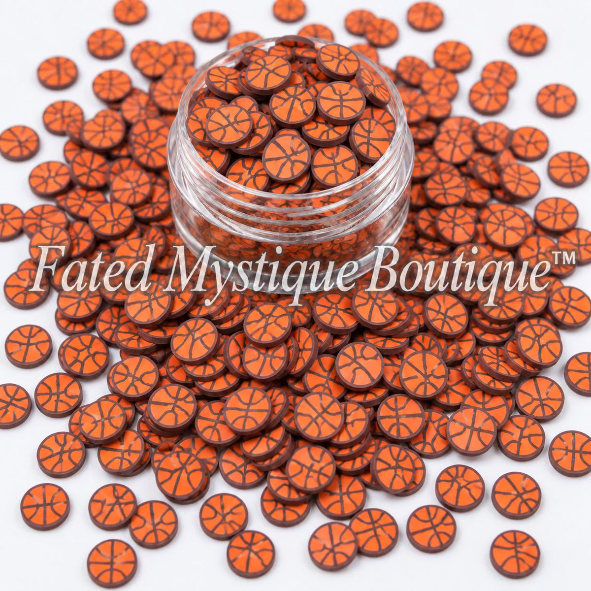 Basketball polymer clay slices for snow globe tumblers slime resin and DIY crafts