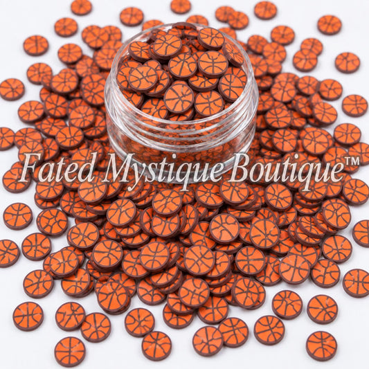 Basketball polymer clay slices for snow globe tumblers slime resin and DIY crafts