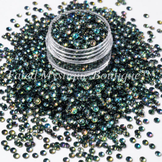 Black oil slick bubble glitter for snow globe tumblers and DIY craft projects; Fated Mystique Boutique™
