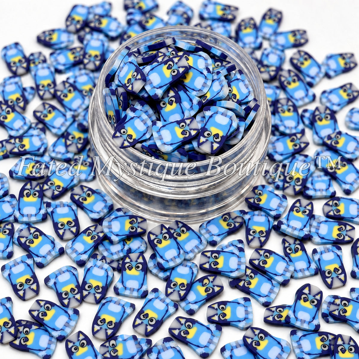 Bluey Polymer Clay Slices for snow globe tumblers and DIY crafts
