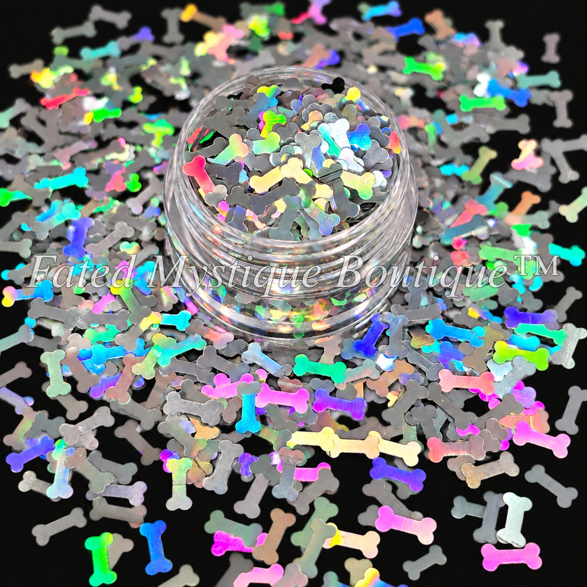 Bones shaped glitter and charms for tumblers resin and Halloween craft projects