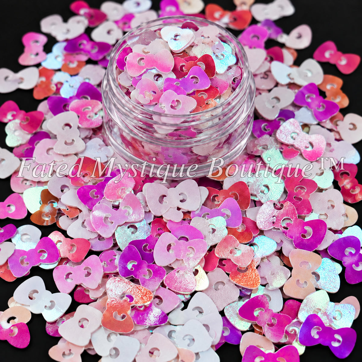 Bow shaped glitter for snow globe tumblers resin and cute craft projects
