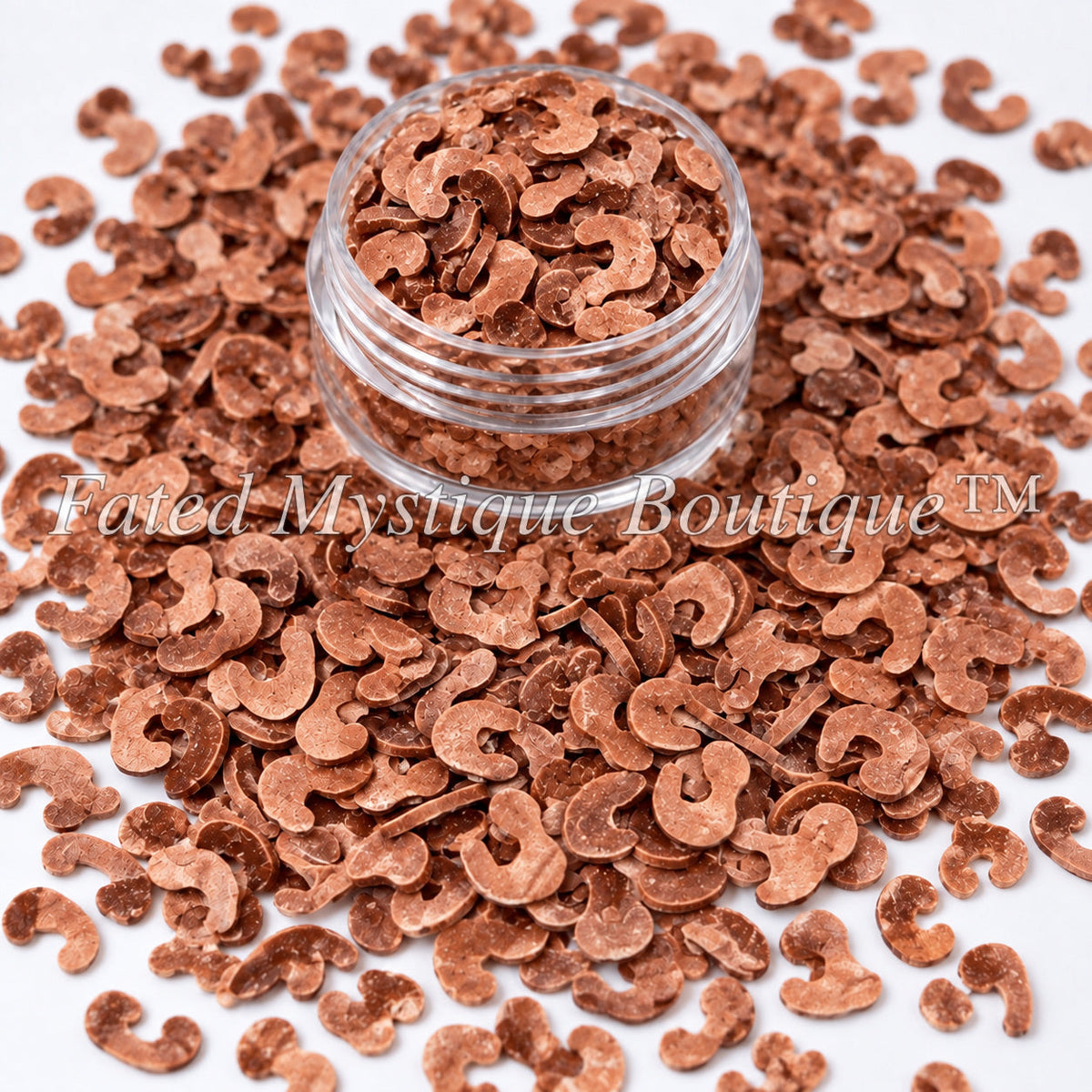 Brown cheetah-print polymer clay slices in shades of brown
