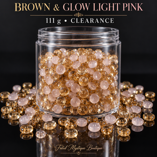 Brown & Glow Light Pink Acrylic Beads — Clearance 111 g