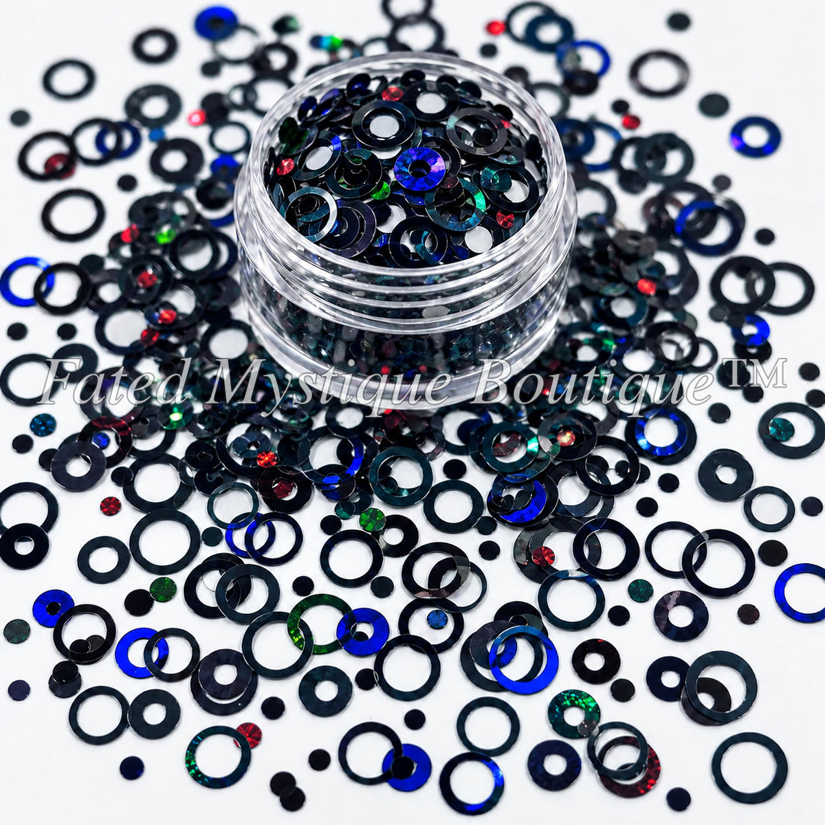 Bubble and ring shaped glitter for snow globe tumblers resin and DIY crafts