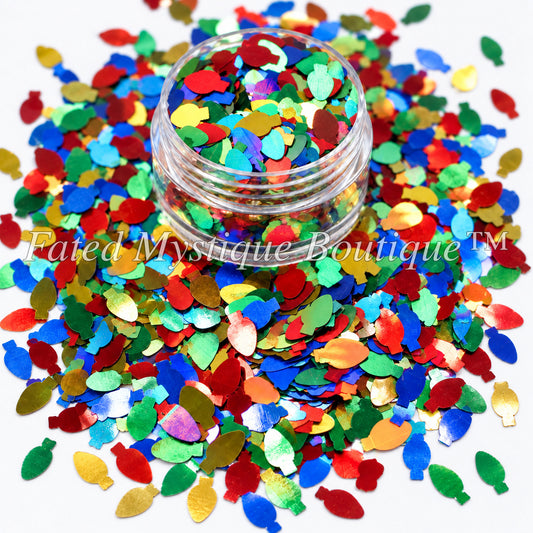 Christmas light bulb shaped glitter for snow globe tumblers resin and holiday DIY crafts