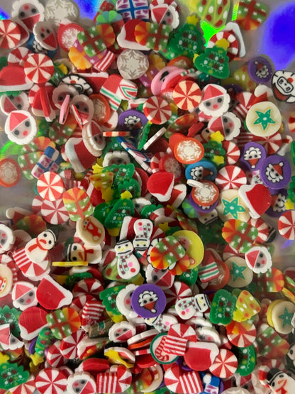 christmas mix polymer clay slices