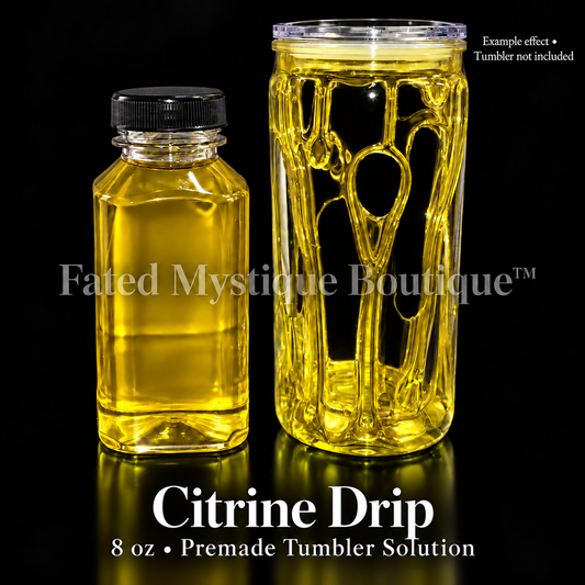 Citrine Drip — 8 oz premade tumbler solution with example effect; tumbler not included.