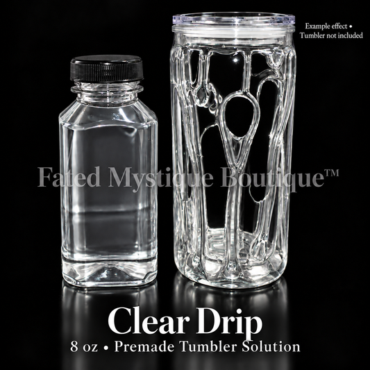 Clear Drip — 8 oz premade tumbler solution with example effect; tumbler not included.