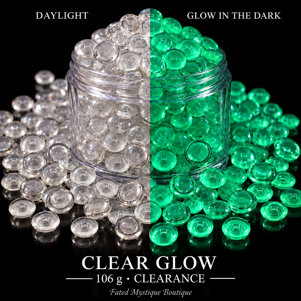 Clear Glow Acrylic Beads — Clearance 106 g