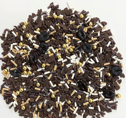 coffee polymer clay slices