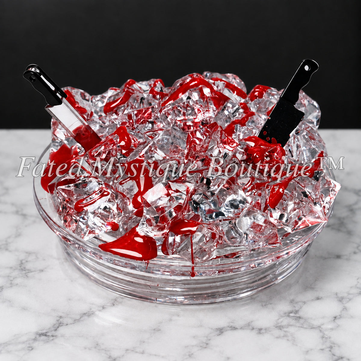 Horror decorated tumbler lid on a black studio background — Fated Mystique Boutique