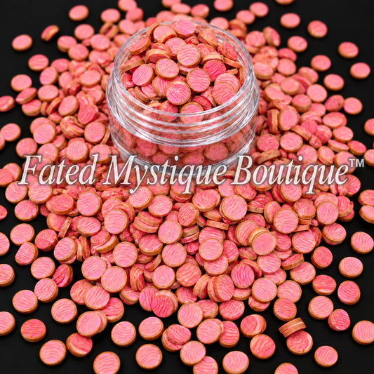 Concha sweet bread polymer clay slices for snow globe tumblers slime and DIY craft projects