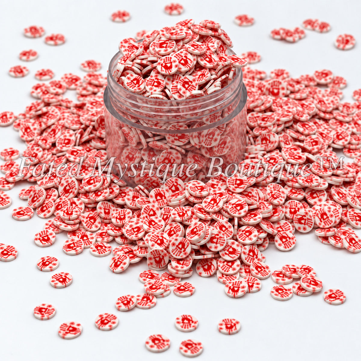 Crime Scene Handprints Polymer Clay Slices for snow globe tumblers and DIY crafts