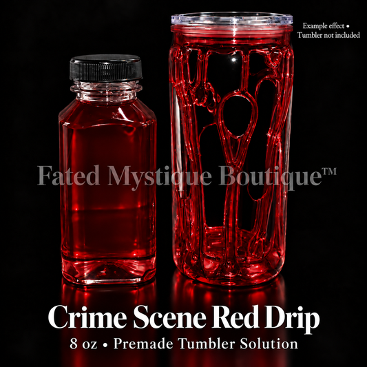 Crime Scene Red Drip — 8 oz premade tumbler solution with example effect; tumbler not included.