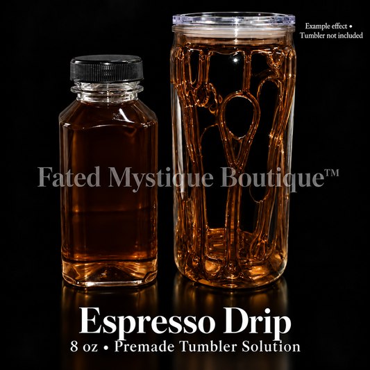 Espresso Drip — 8 oz premade tumbler solution with example effect; tumbler not included.