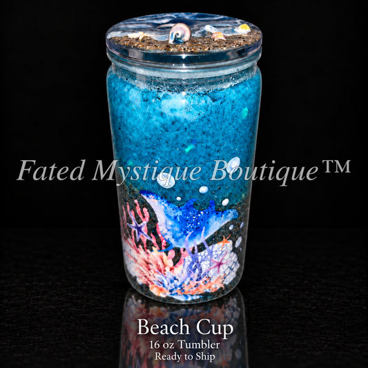 Beach Cup — 16 oz Tumbler — Ready to Ship — Fated Mystique Boutique