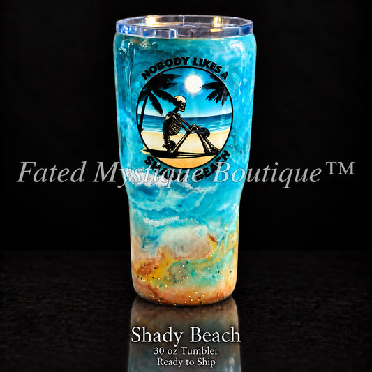 Shady Beach — 30 oz Tumbler — Ready to Ship — Fated Mystique Boutique