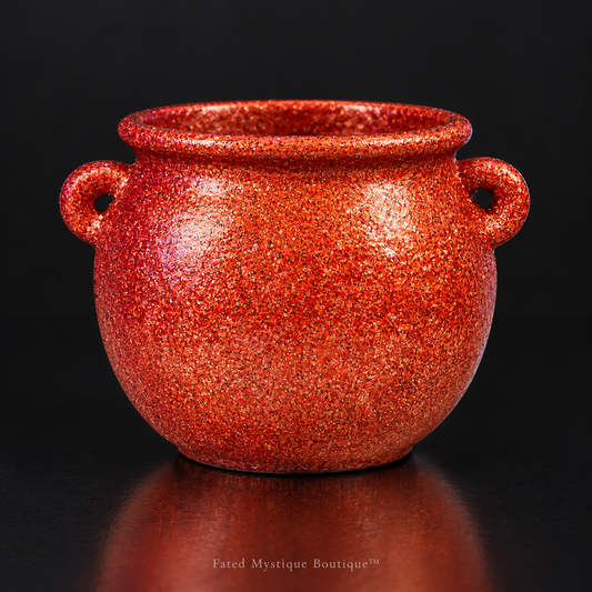Decorative glitter cauldron trinket bowl for gothic home decor — charcoal studio mockup