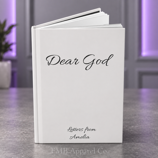 Dear God Personalized Prayer Journal, Custom Prayer Notebook, Prayer Diary, Faith Journal, Gifts for Men and Women, Lined Prayer & Devotional Notebook (Philippians 4:6) — dear god front studio, gray studio mockup