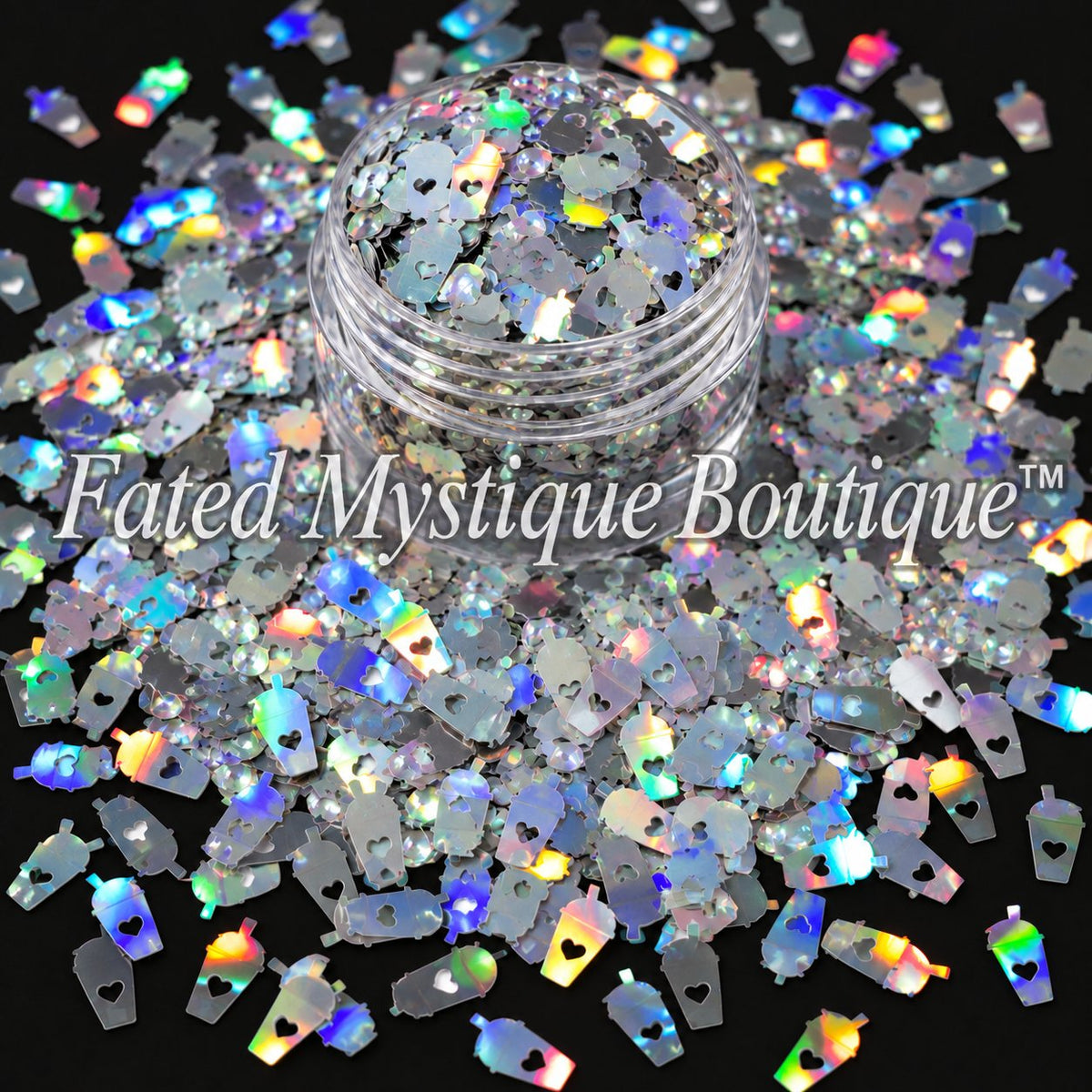 Coffee drink shaped glitter for tumblers resin snow globe cups and DIY crafts