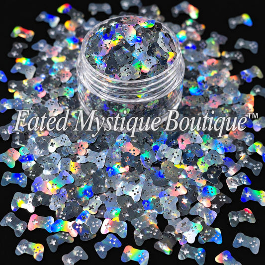 Game controller shaped glitter for snow globe tumblers resin and gaming crafts