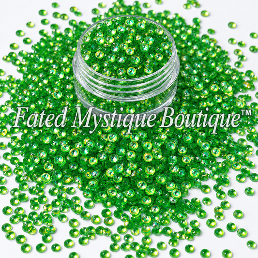 Green bubble glitter for snow globe tumblers and DIY craft projects; Fated Mystique Boutique™