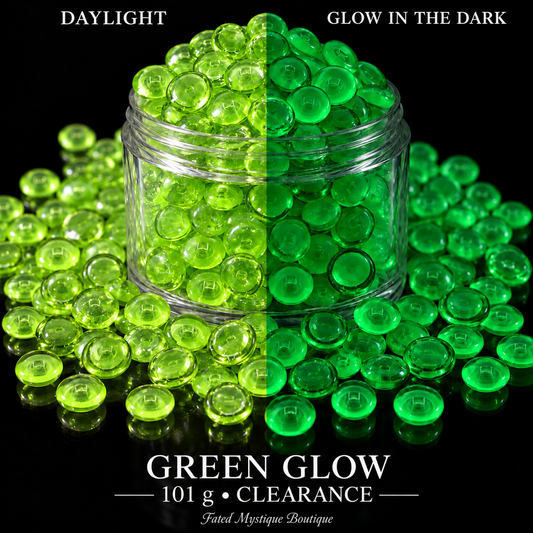 Green Glow Acrylic Beads — Clearance 101 g