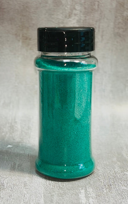 green colored sand