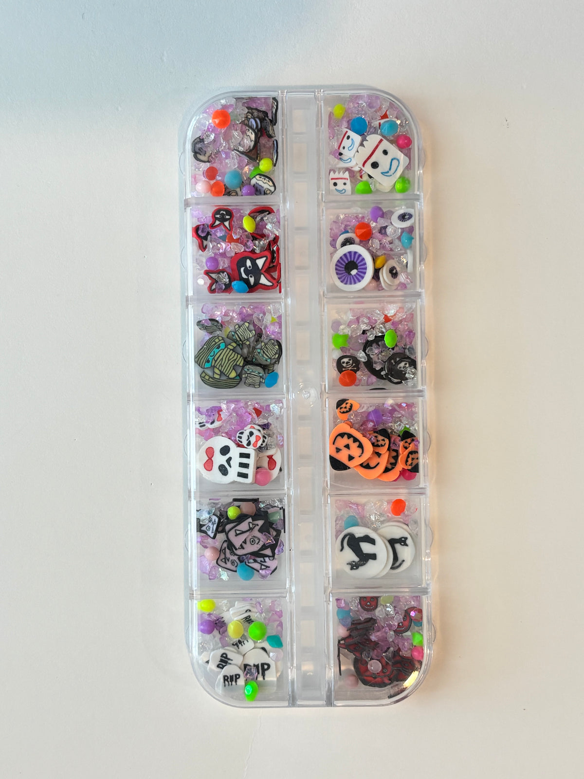 Halloween polymer clay variety pack with assorted spooky clay slices for tumbler making and crafts