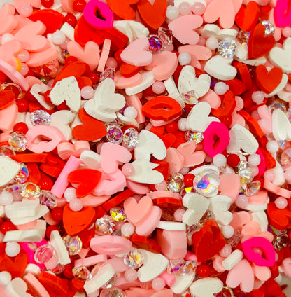 heart mix polymer clay slices