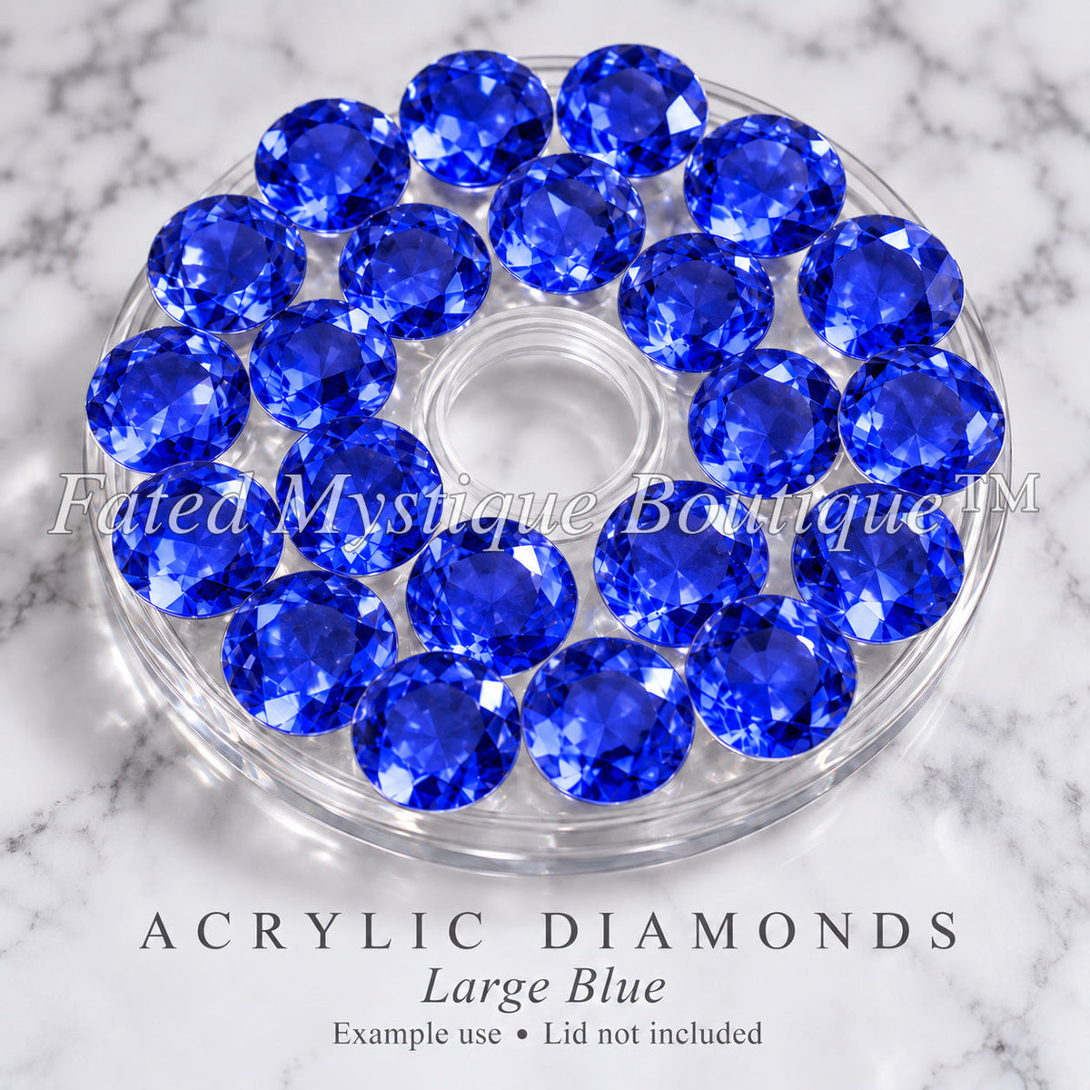 Large Blue Acrylic Diamonds — Clearance 95 g — product design reference; see listing for clearance pack size