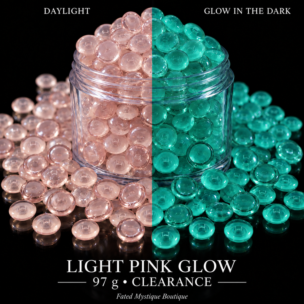 Light Pink Glow Acrylic Beads — Clearance 97 g