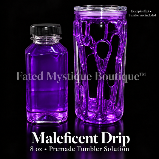 Maleficent Drip — 8 oz premade tumbler solution with example effect; tumbler not included.