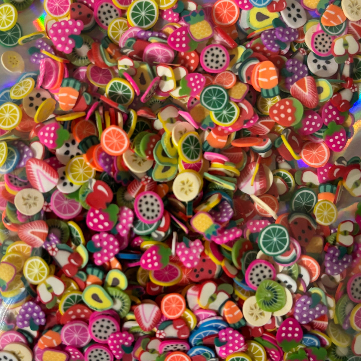 mixed fruit polymer_clay_slices